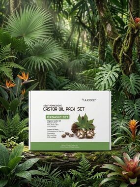 Organic Castor Oil Pack Set ~ castor oil and patches included